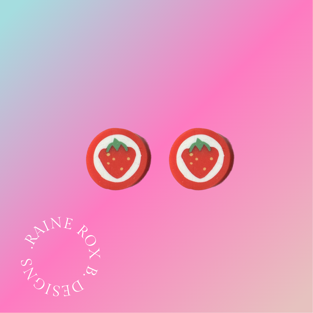 Strawberry kiss studs